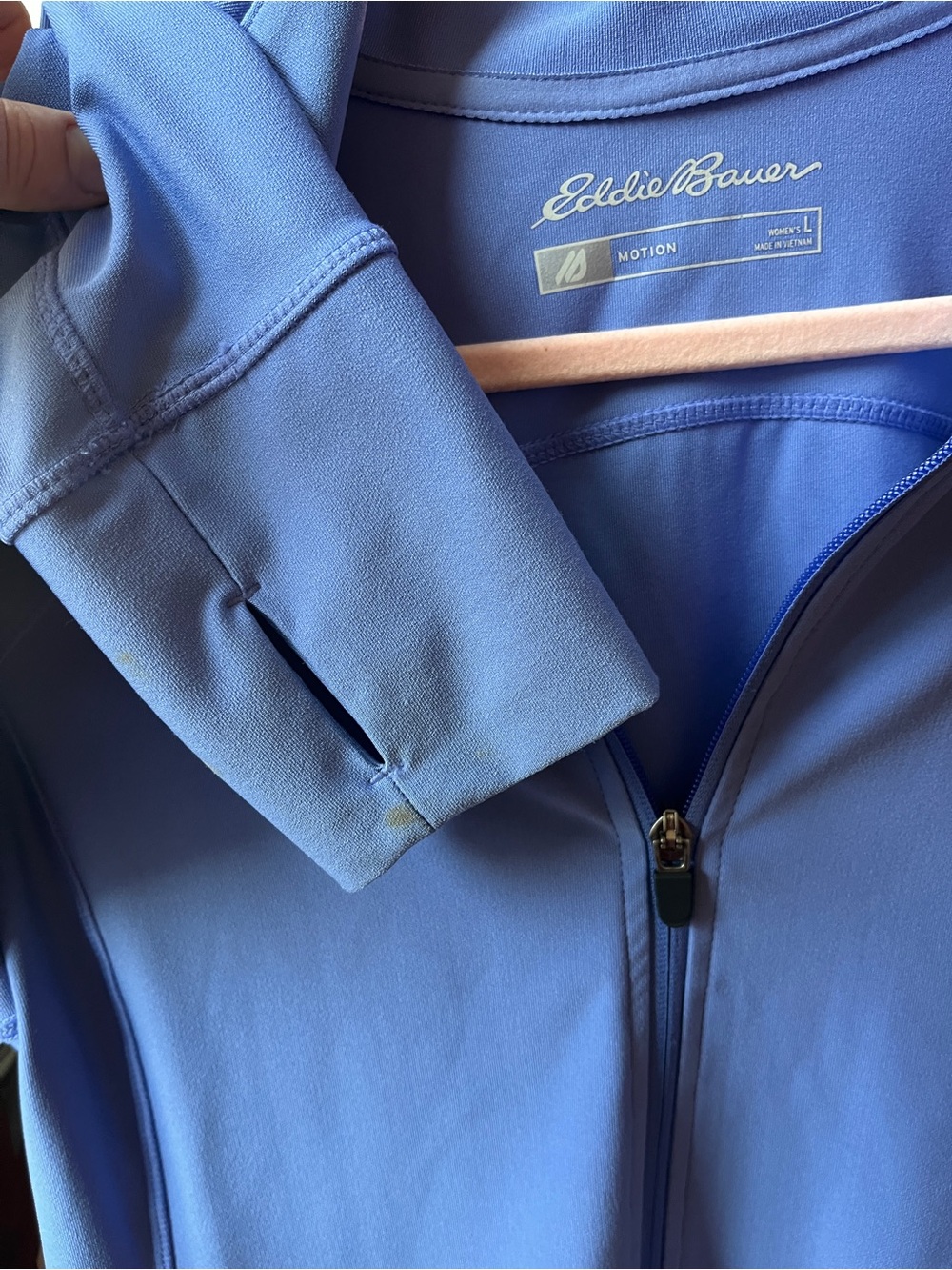 [$10 in a bundle] Eddie Bauer periwinkle zip stretch jacket size L - Picture 3 of 6